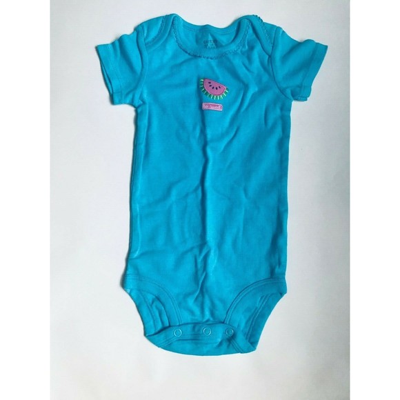 Girl's Size 9M 6-9 Month 2 Piece Blue Watermelon Carter's Top, Black Circo Capri - Picture 3 of 8